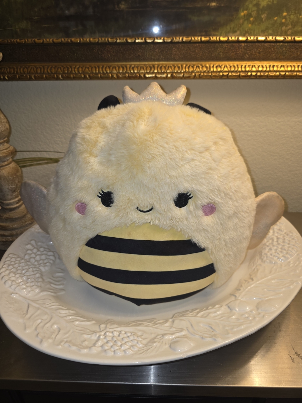 Squishmallow Plush Bee Pet Toy - Cream and Black